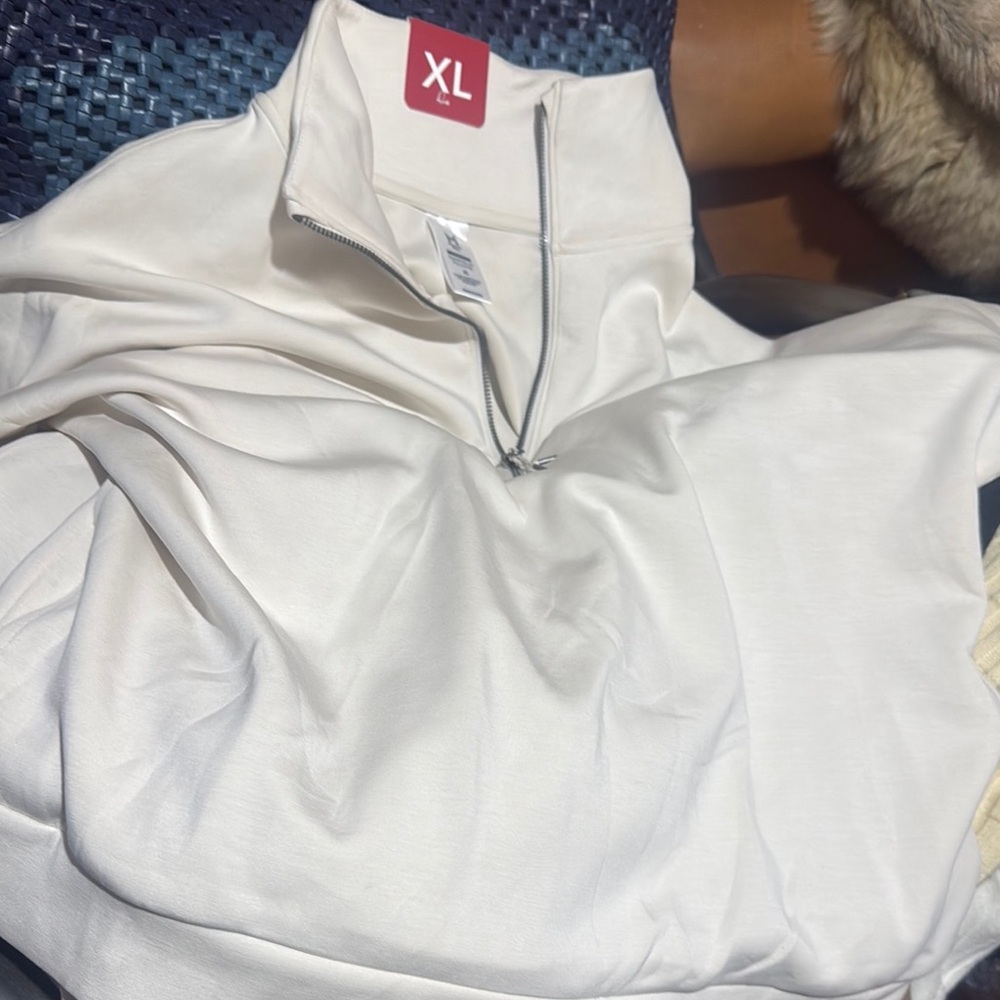 White Quarter-Zip Pullover
